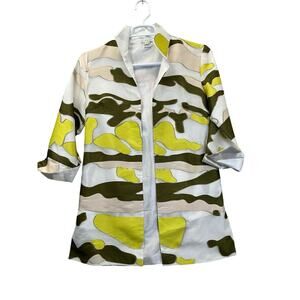 GRACE CHUANG Women’s Jacket Size M Open Front Longline Patch Work